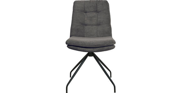 STUHL - Anthrazit/Schwarz, Design, Textil/Metall (49/90/68cm) - Johann Jakob