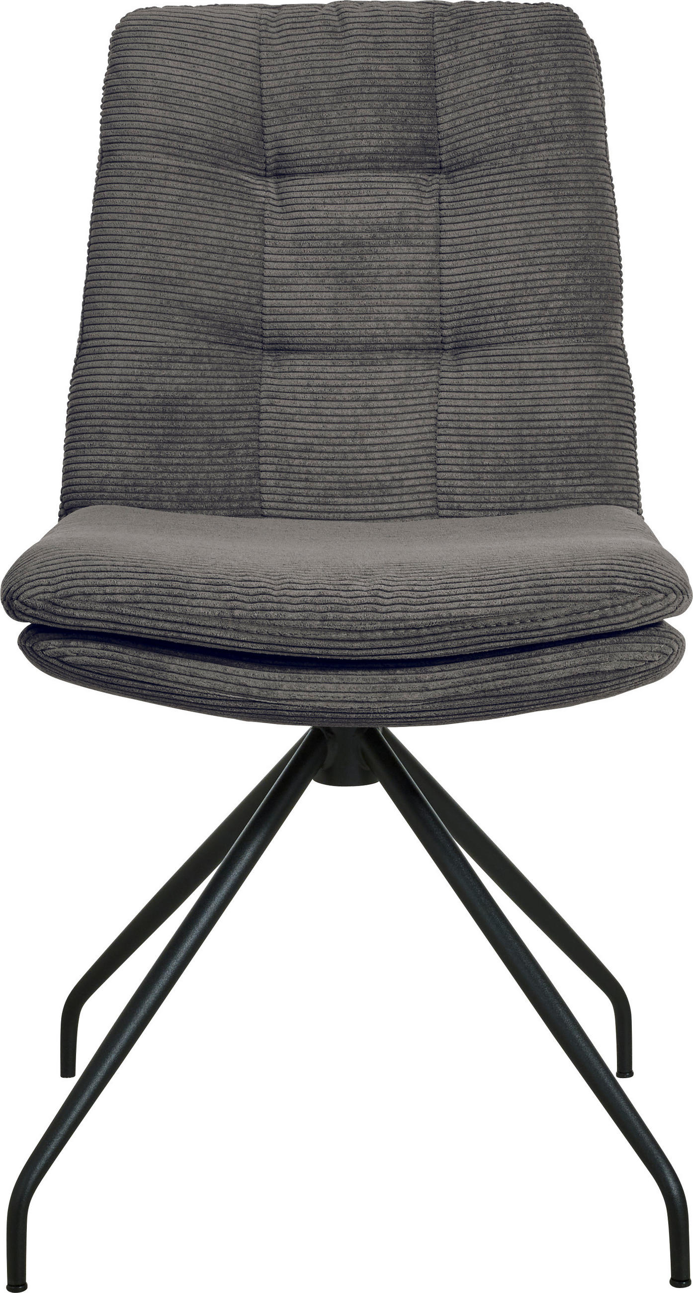 STUHL  in Cord  - Anthrazit/Schwarz, Design, Textil/Metall (49/90/68cm) - Johann Jakob
