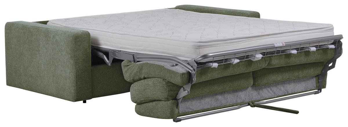 SCHLAFSOFA Flachgewebe Grün  - Schwarz/Grün, MODERN, Kunststoff/Textil (195/80/100cm) - Carryhome