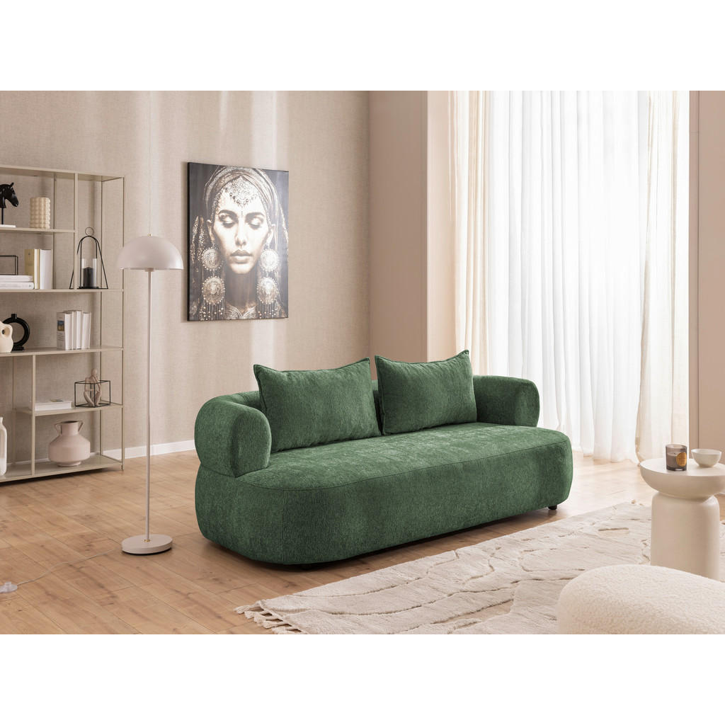 Thumbnail - Livetastic 3-Sitzer-Sofa Ferro, Grün, Textil, Füllung: Komfortschaum, Silikon, 200x76x96 cm, Made in EU, FSC 100%, Wohnz...