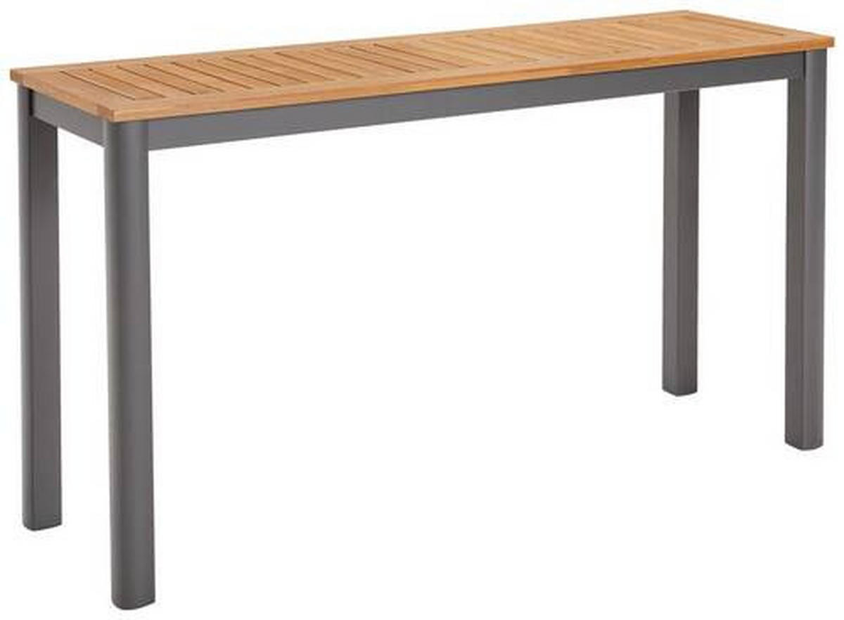 BALKONTISCH Holz, Metall Anthrazit, Eukalyptusholzfarben  - Eukalyptusholzfarben/Anthrazit, Design, Holz/Metall (137/43/75cm) - Ambia Garden