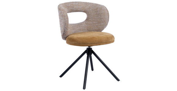 STUHL - Gelb/Schwarz, Design, Textil/Metall (58/80/60cm) - Novel