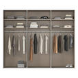 SCHWEBETÜRENSCHRANK  in Weiß  - Alufarben/Weiß, Basics, Holzwerkstoff/Metall (271/223/68cm) - Novel