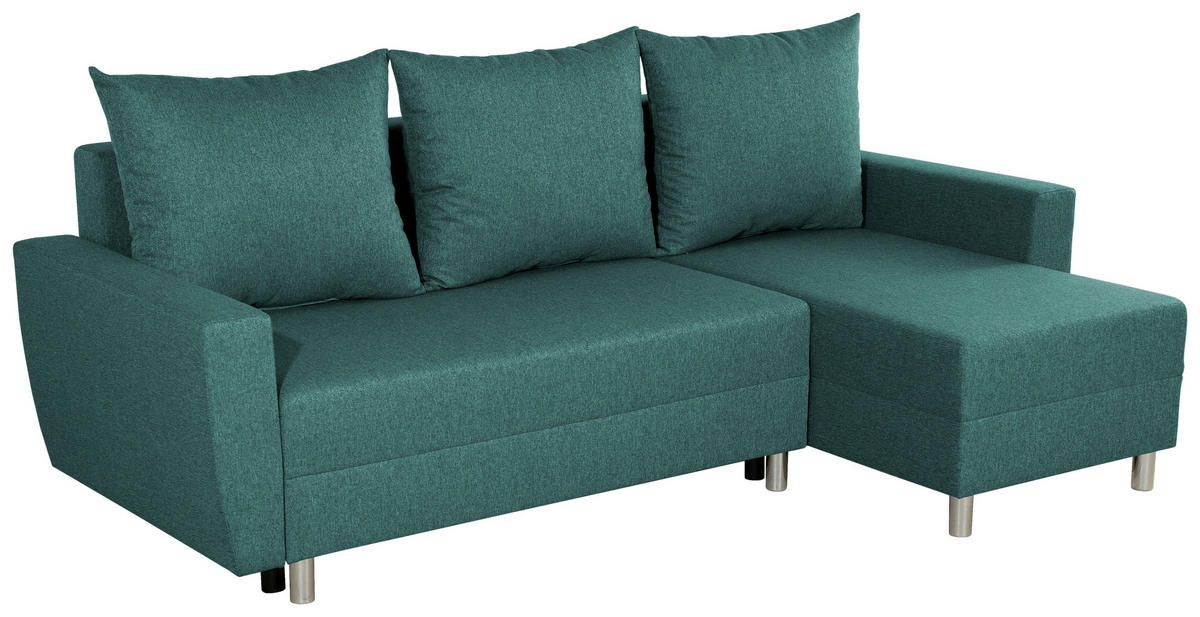 COLȚAR textil petrol  - petrol/culoare aluminiu, Design, plastic/textil (230/136cm) - Carryhome