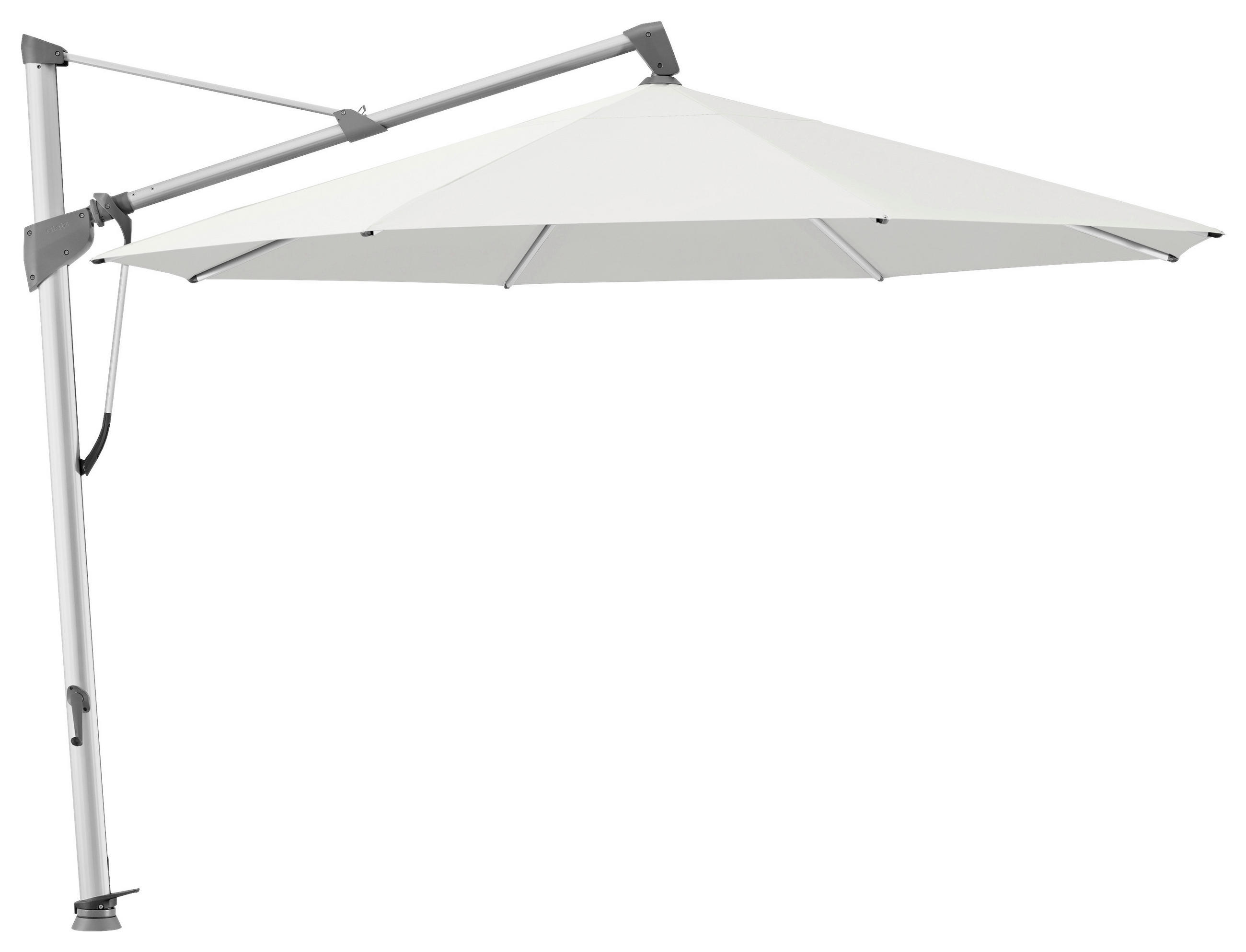 AMPELSCHIRM 350 cm Hellgrau  - Chromfarben/Hellgrau, Textil/Metall (350/350cm) - Glatz