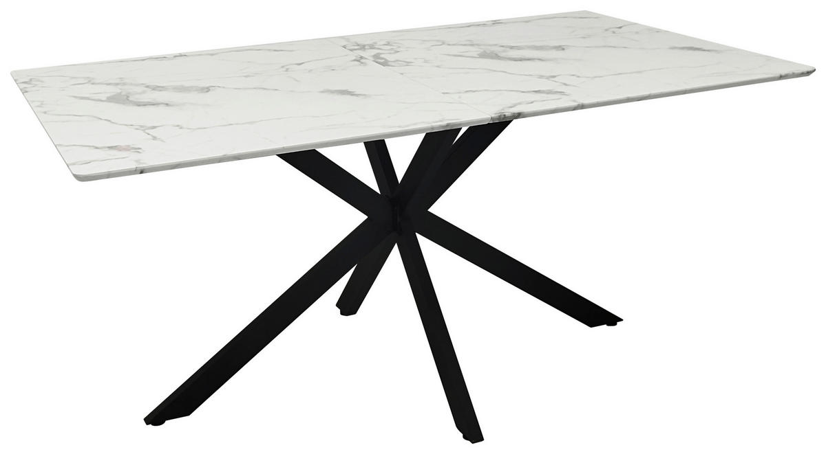 JEDILNA MIZA, črna, bela  - črna/bela, Moderno, kovina/leseni material (160/90/76cm) - MID.YOU