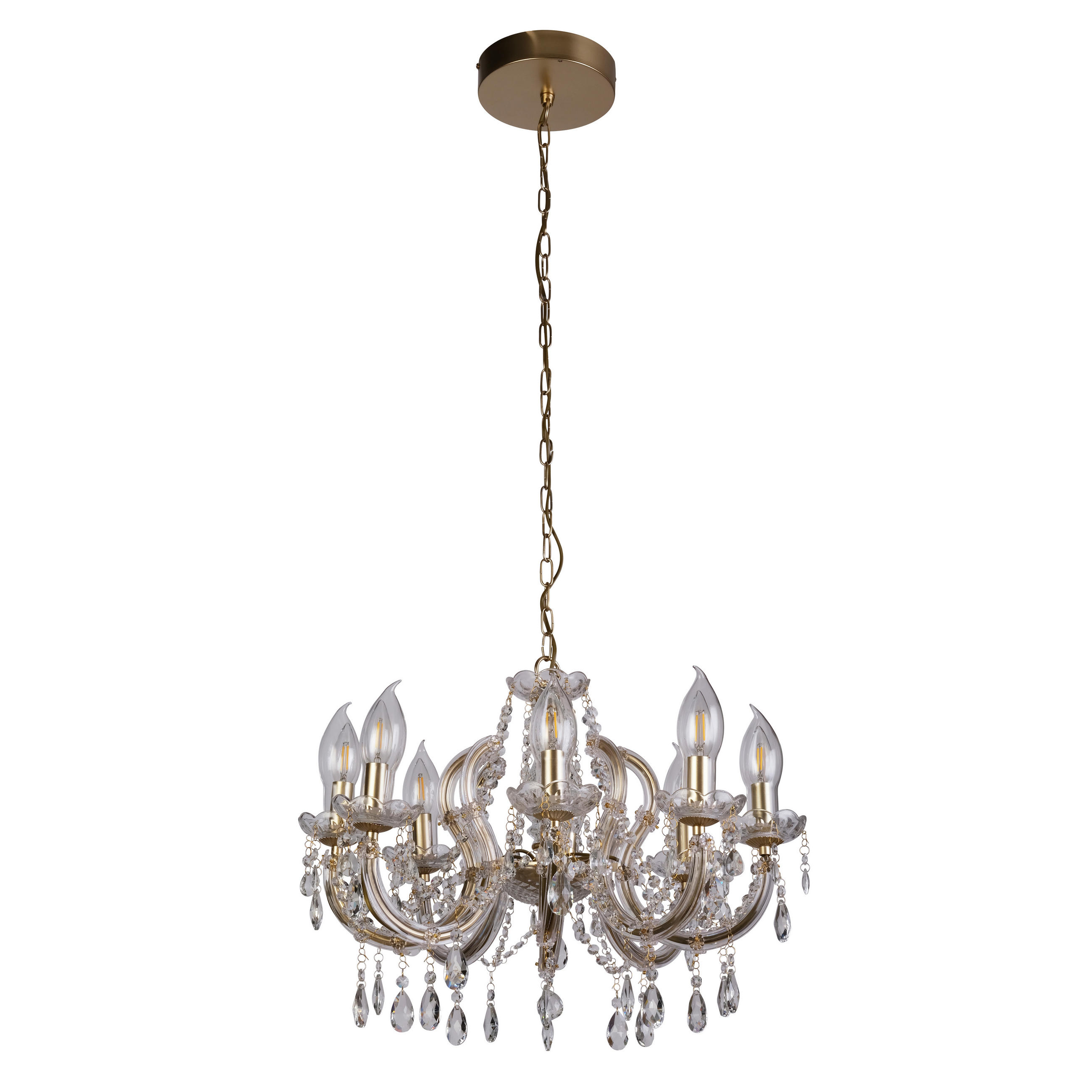 AUSSENHÄNGELEUCHTE Utah 60/45/150 cm  - Klar/Goldfarben, Design, Glas/Kunststoff (60/45/150cm)
