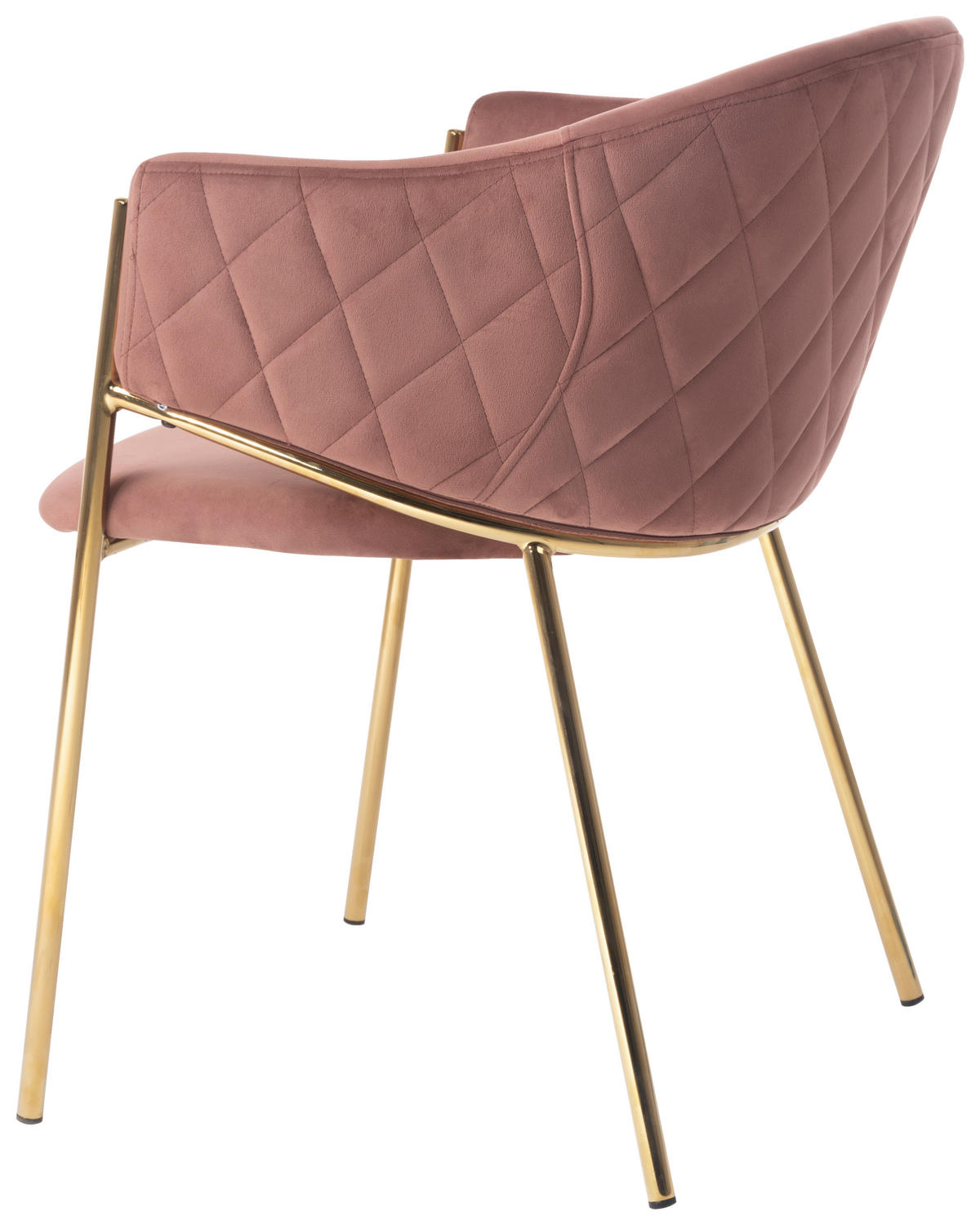STOL MED ARMSTÖD sammet  - guldfärgad/rosa, Design, metall/textil (60/79/54cm) - Ambia Home