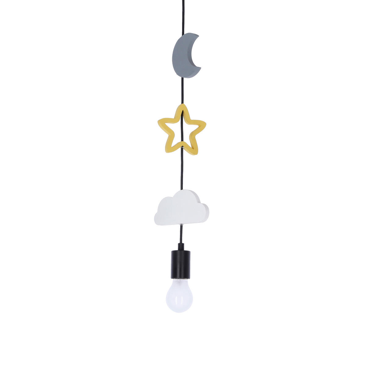 HÄNGLAMPA FÖR BARN Trio 100/15/100 cm  - vit/grå, Basics, metall/trämaterial (100/15/100cm)