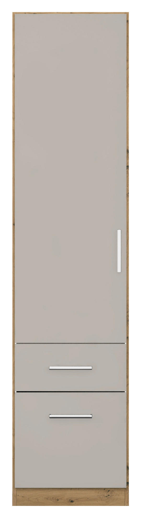 DREHTÜRENSCHRANK 47/210/54 cm 1-türig  - Chromfarben/Hellgrau, MODERN, Kunststoff (47/210/54cm) - Rauch Möbel