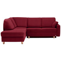 ECKSOFA in Flachgewebe Bordeaux  208/227 cm  - Eichefarben/Bordeaux, KONVENTIONELL, Holz/Textil (208/227cm) - Sedda