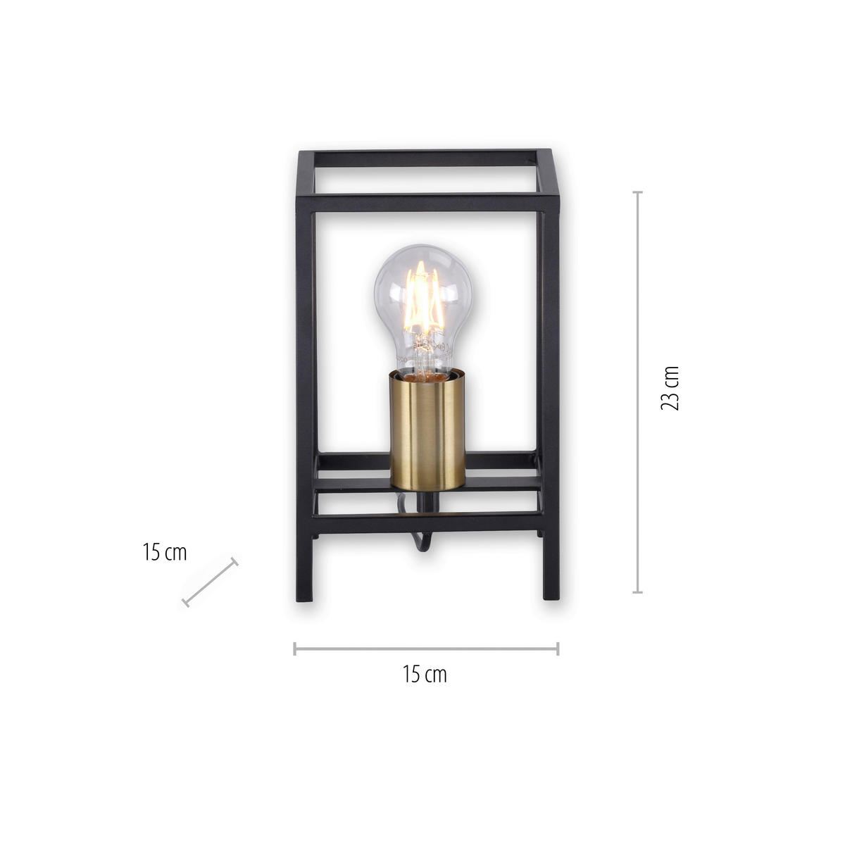 STONA LAMPA  - crna, Trendi, metal (15/15/23,5cm)
