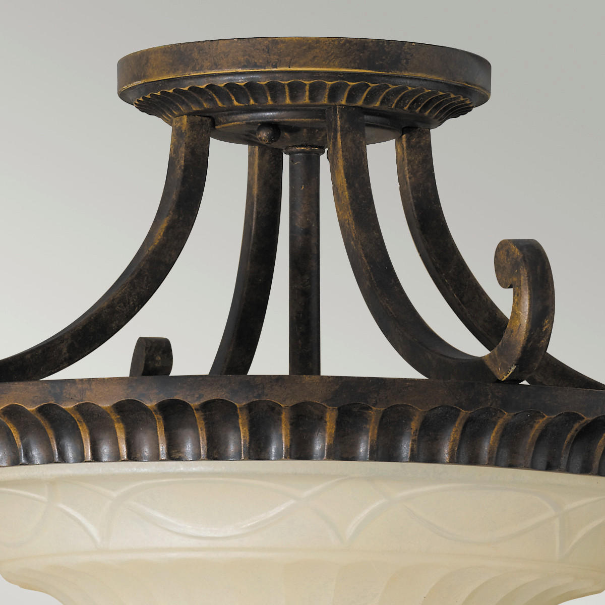 DECKENLEUCHTE  43.8/34.3 cm    - Braun, Konventionell, Glas/Metall (43.8/34.3cm) - Elstead Lighting