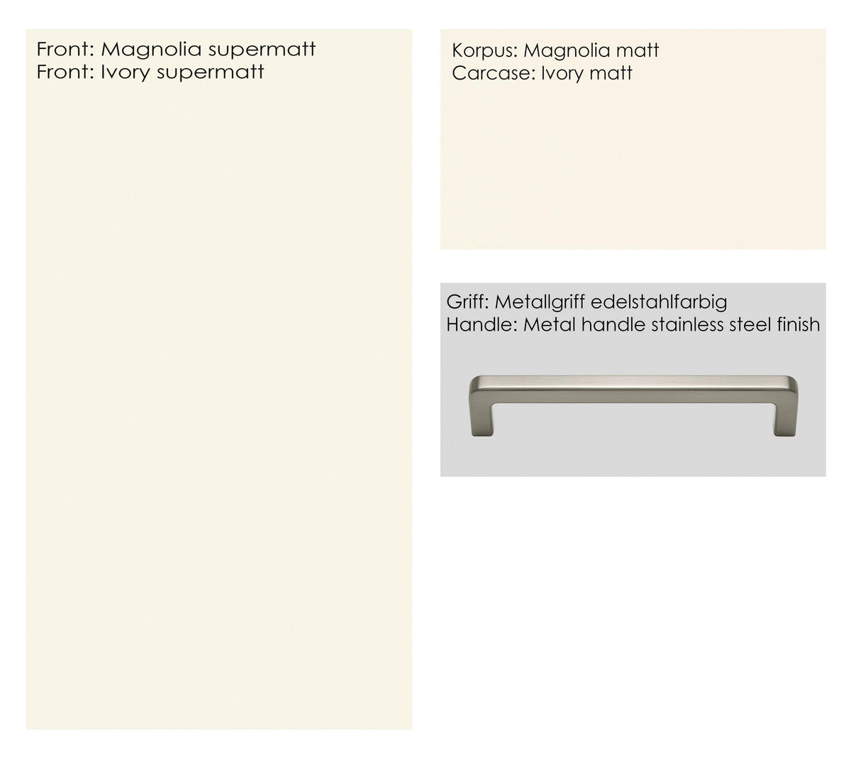 SCHUBKASTENUNTERSCHRANK 30/87/56 cm  in Magnolie  - Edelstahlfarben/Magnolie, MODERN, Holzwerkstoff/Metall (30/87/56cm) - Nobilia