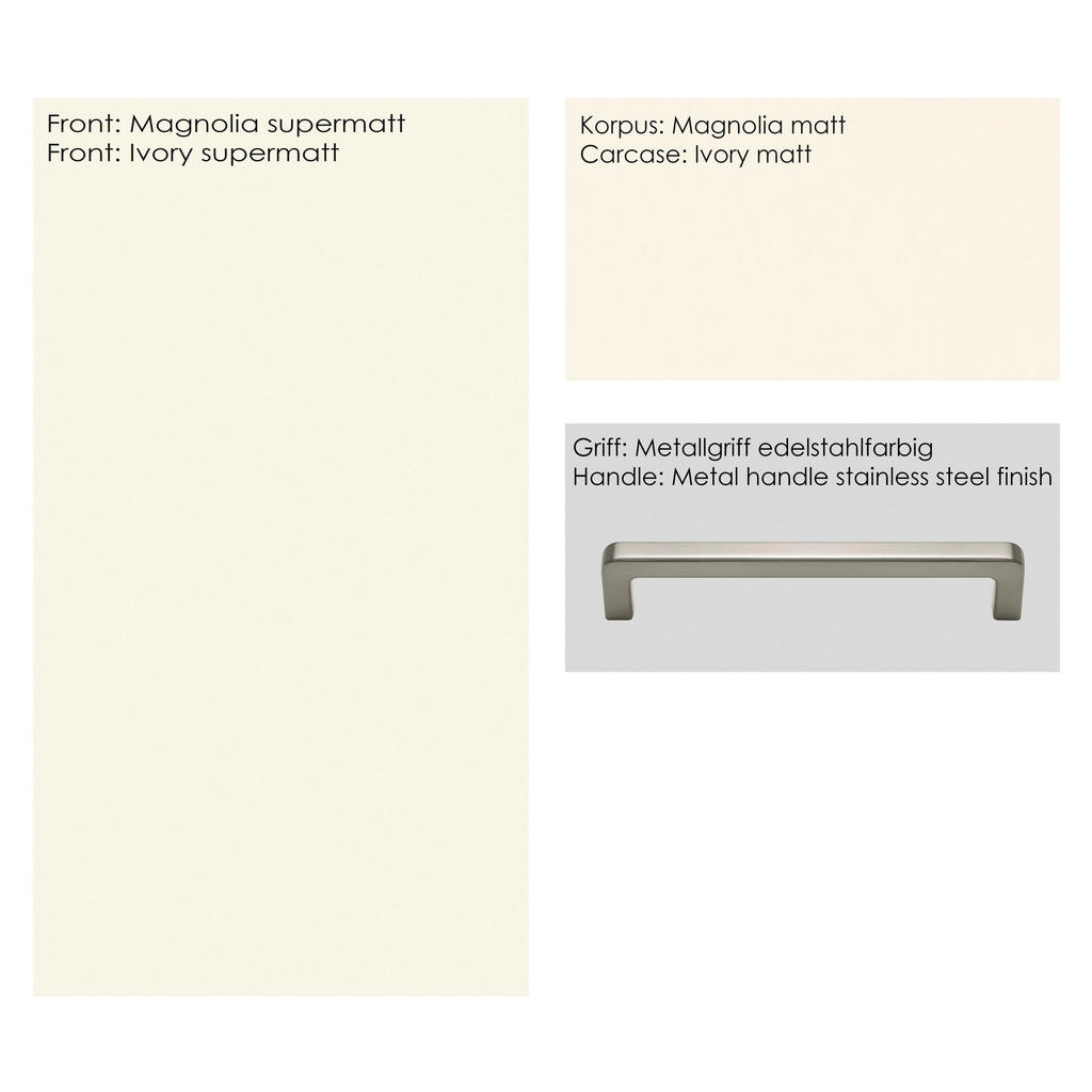 Thumbnail - Nobilia Schubkastenunterschrank Touch, Magnolie, Metall, 1 Fächer, 1 Schubladen, einzeln stellbar, 30x87x56 cm, Blauer E...