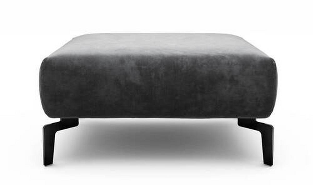 HOCKER Samt Anthrazit  - Anthrazit/Schwarz, Design, Textil/Metall (90/70/46cm) - SENSOO