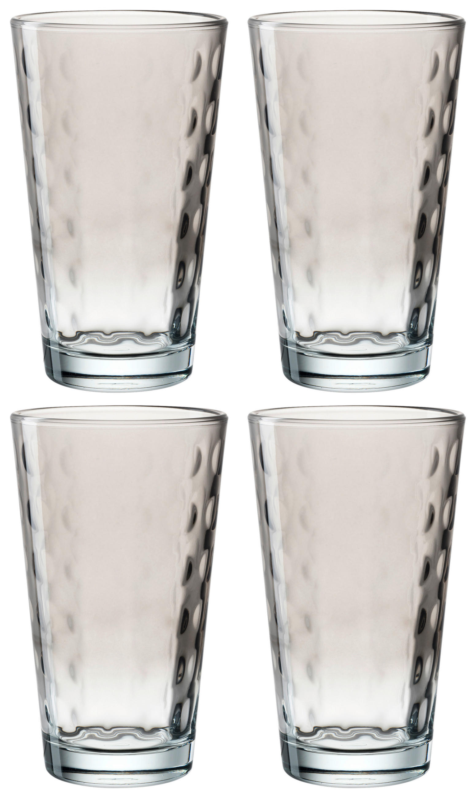 GLÄSERSET Optic 4-teilig  - Grau, Basics, Glas (9,20/15,50/9,20cm) - Leonardo