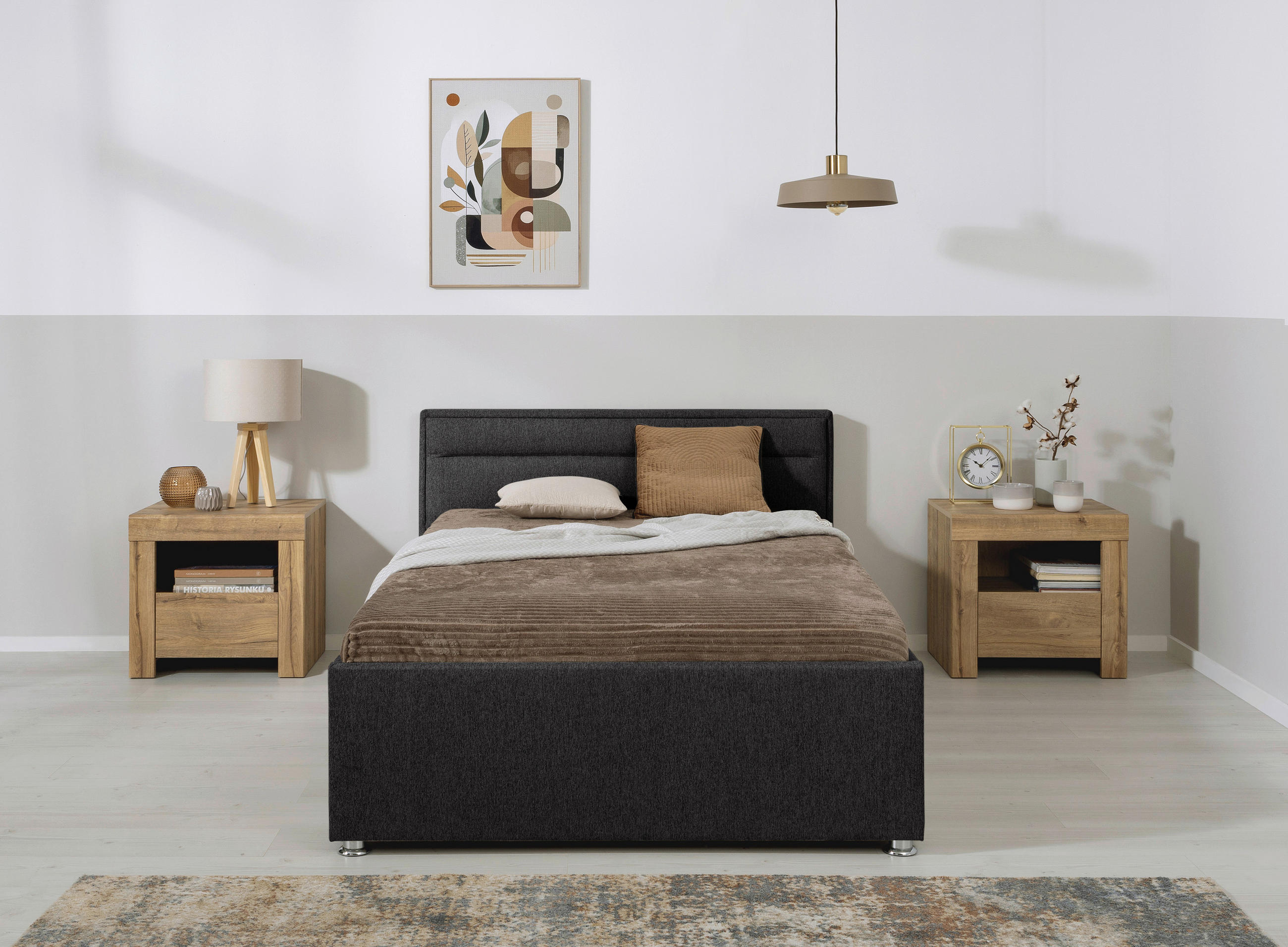 POLSTERBETT Lattenrost, Bettkasten Anthrazit 120/200 cm  - Anthrazit, MODERN, Holz/Kunststoff (120/200cm) - MID.YOU