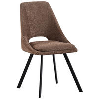 STUHL  in Eisen Teddystoff Holz, Metall, Textil  - Schwarz/Braun, MODERN, Holz/Textil (46/85,5/58cm) - MID.YOU