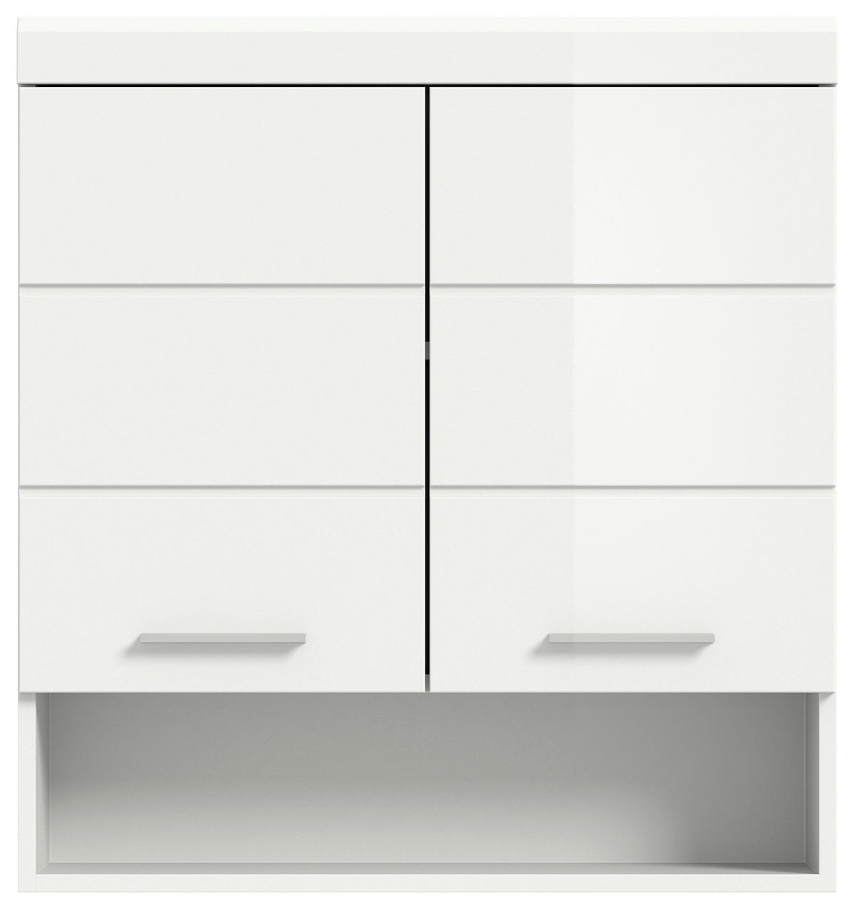 HÄNGESCHRANK 74/79/24 cm  - Weiß Hochglanz/Silberfarben, MODERN, Holzwerkstoff/Kunststoff (74/79/24cm) - MID.YOU