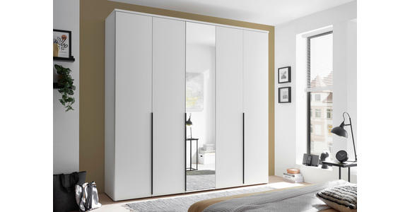 DREHTÜRENSCHRANK in Weiß - Schwarz/Weiß, MODERN, Glas/Holzwerkstoff (225/225/52cm) - Carryhome