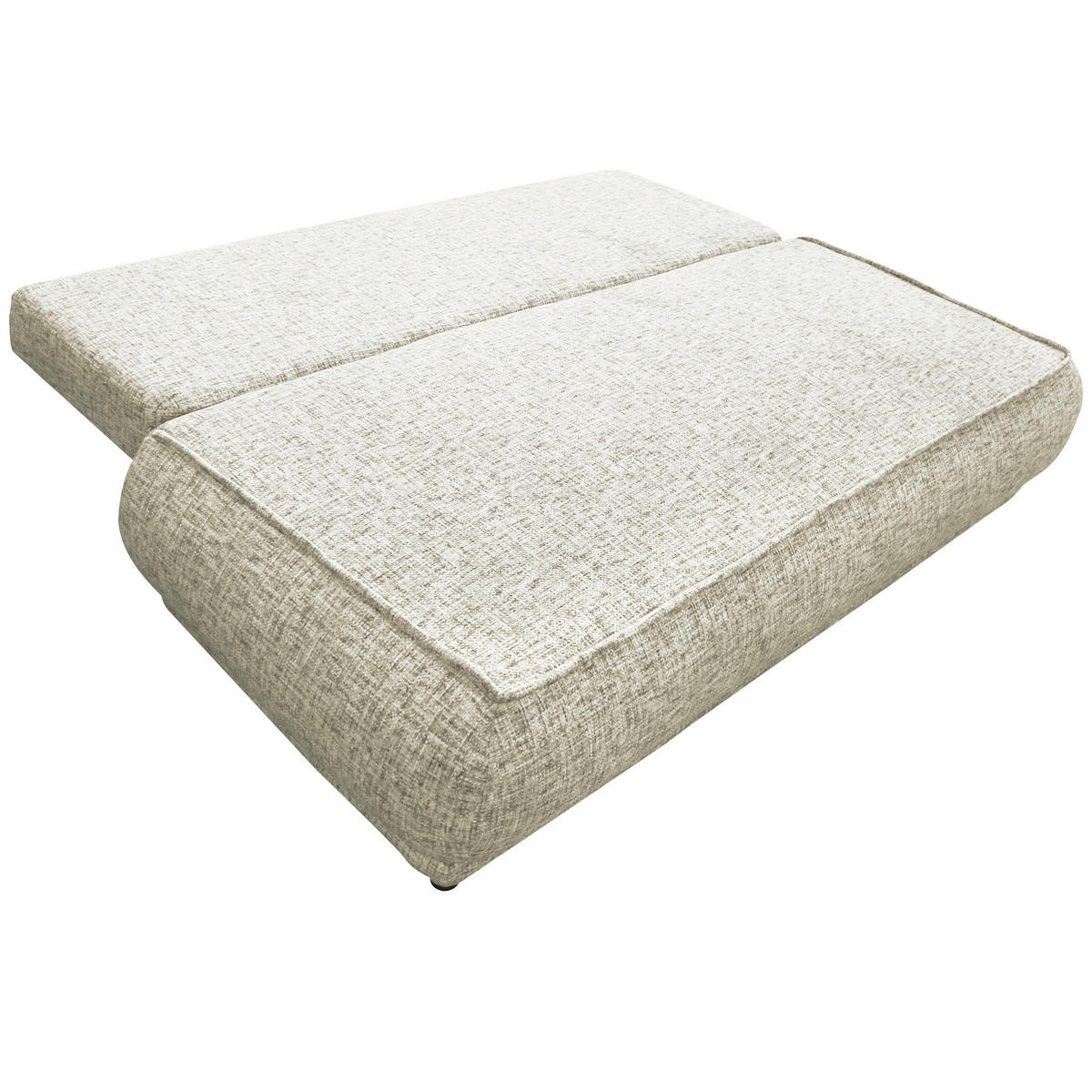SCHLAFSOFA in Plüsch Beige  - Beige/Schwarz, Design, Kunststoff/Textil (214/96/105cm) - MID.YOU