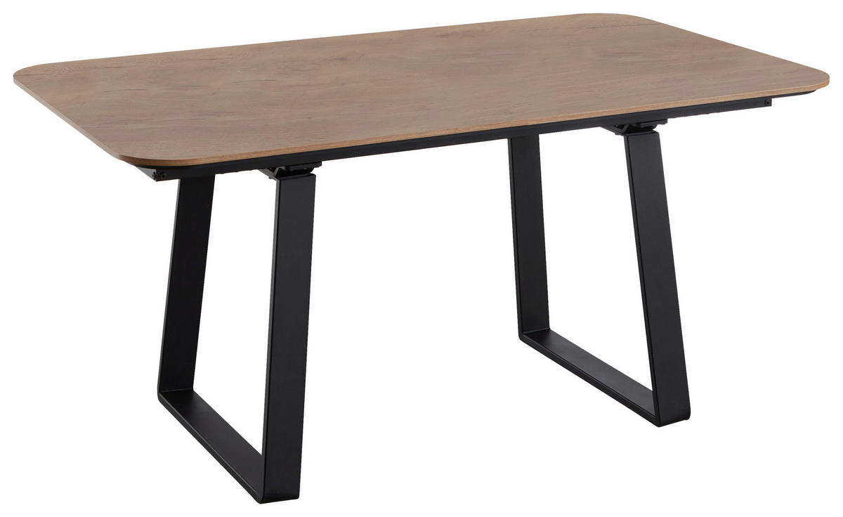 ESSTISCH in Metall, Holzwerkstoff 200/95/76 cm   - Eiche dunkel/Schwarz, Basics, Holzwerkstoff/Metall (200/95/76cm) - Celina Home