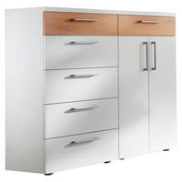 SCHUHSCHRANK  in 121/100/35 cm  - Weiss/Eichefarben, Design, Holz/Holzwerkstoff (121/100/35cm) - Moderano
