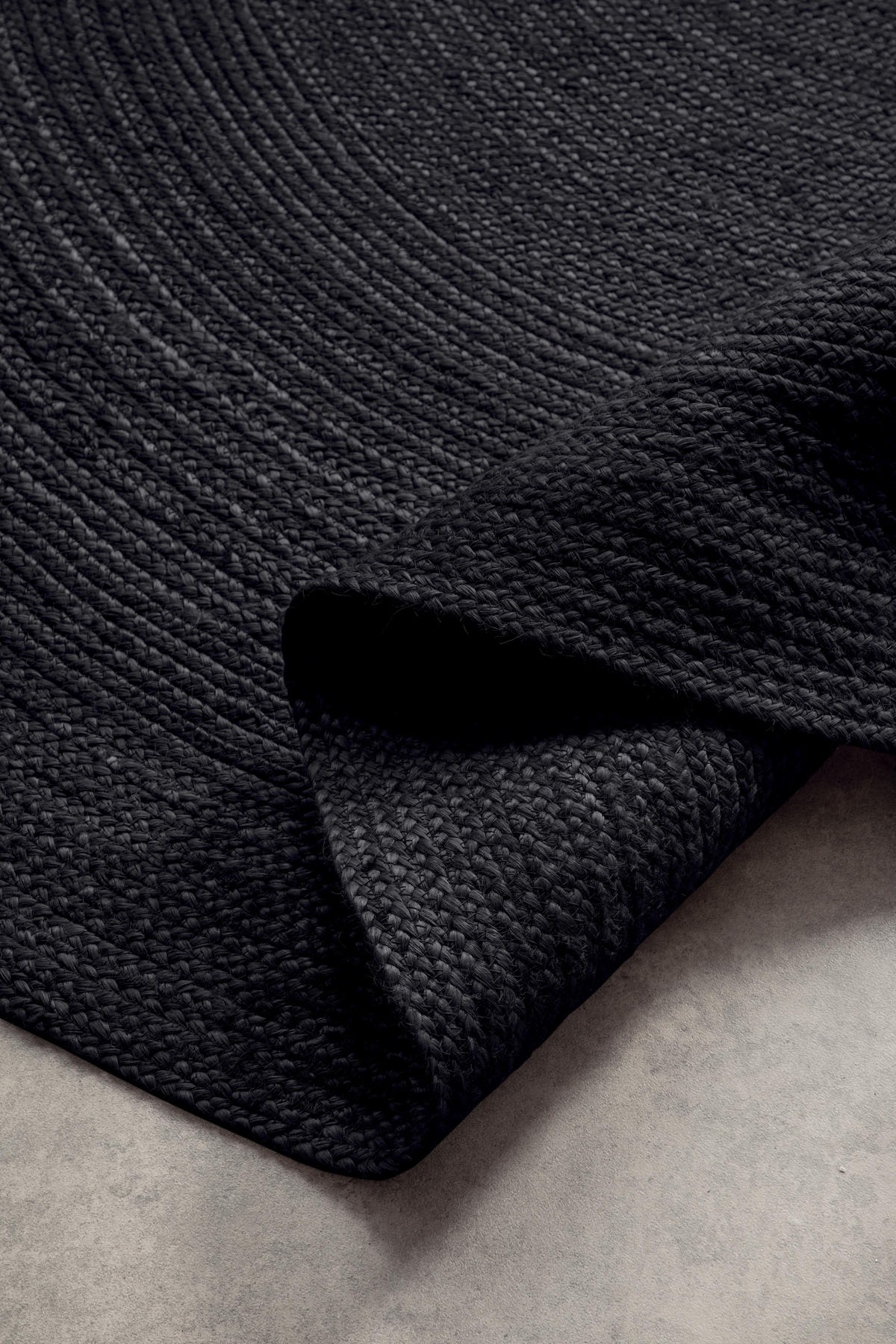 JUTETEPPICH 140 cm Jute Braided Schwarz  - Schwarz, Basics, Textil (140cm) - Hanse Home