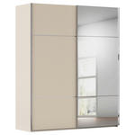 SCHWEBETÜRENSCHRANK 201/223/68 cm 2-türig Champagner  - Chromfarben/Champagner, KONVENTIONELL, Glas/Holzwerkstoff (201/223/68cm) - Novel