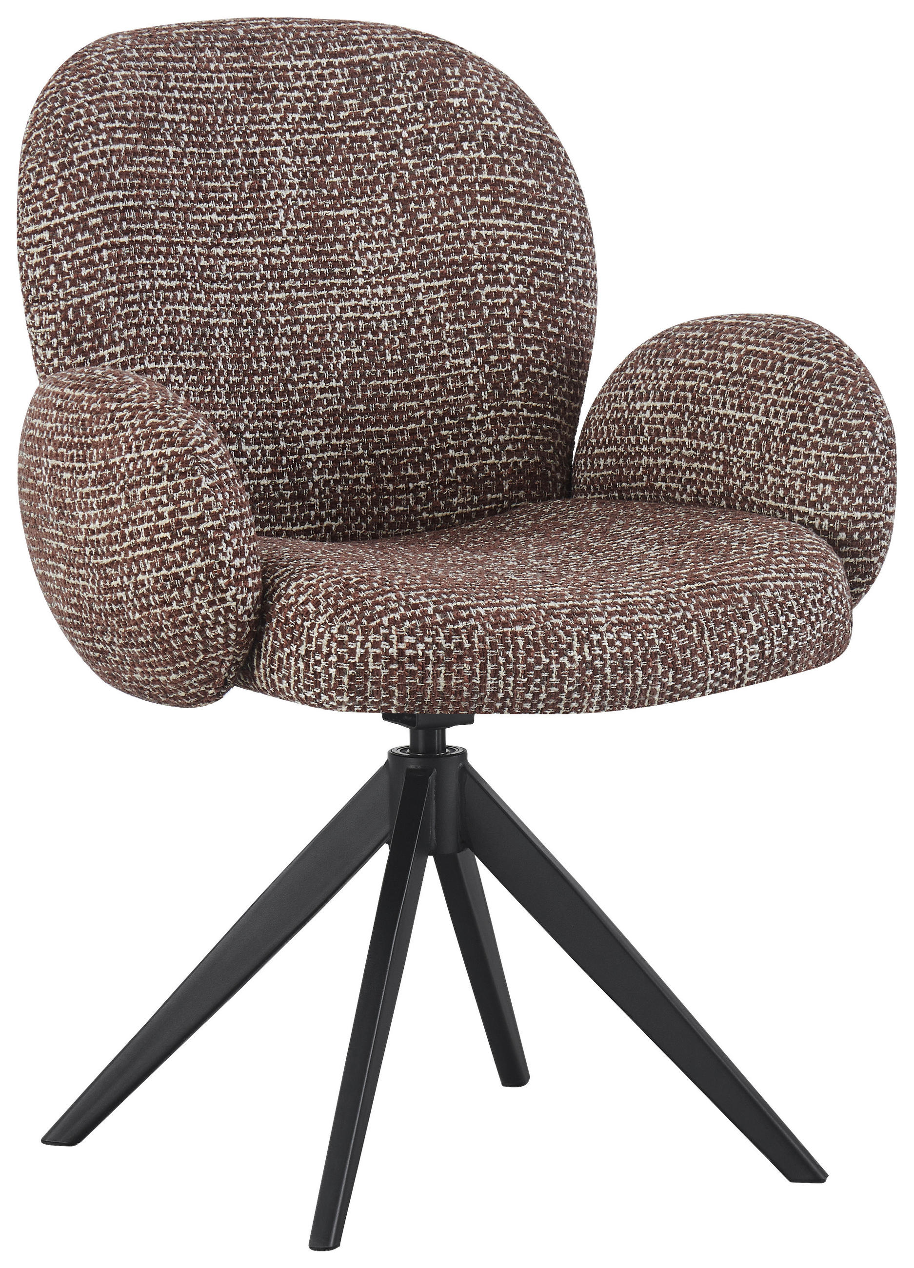 Scaun Cu Brațe din metal, textil, maro, negru