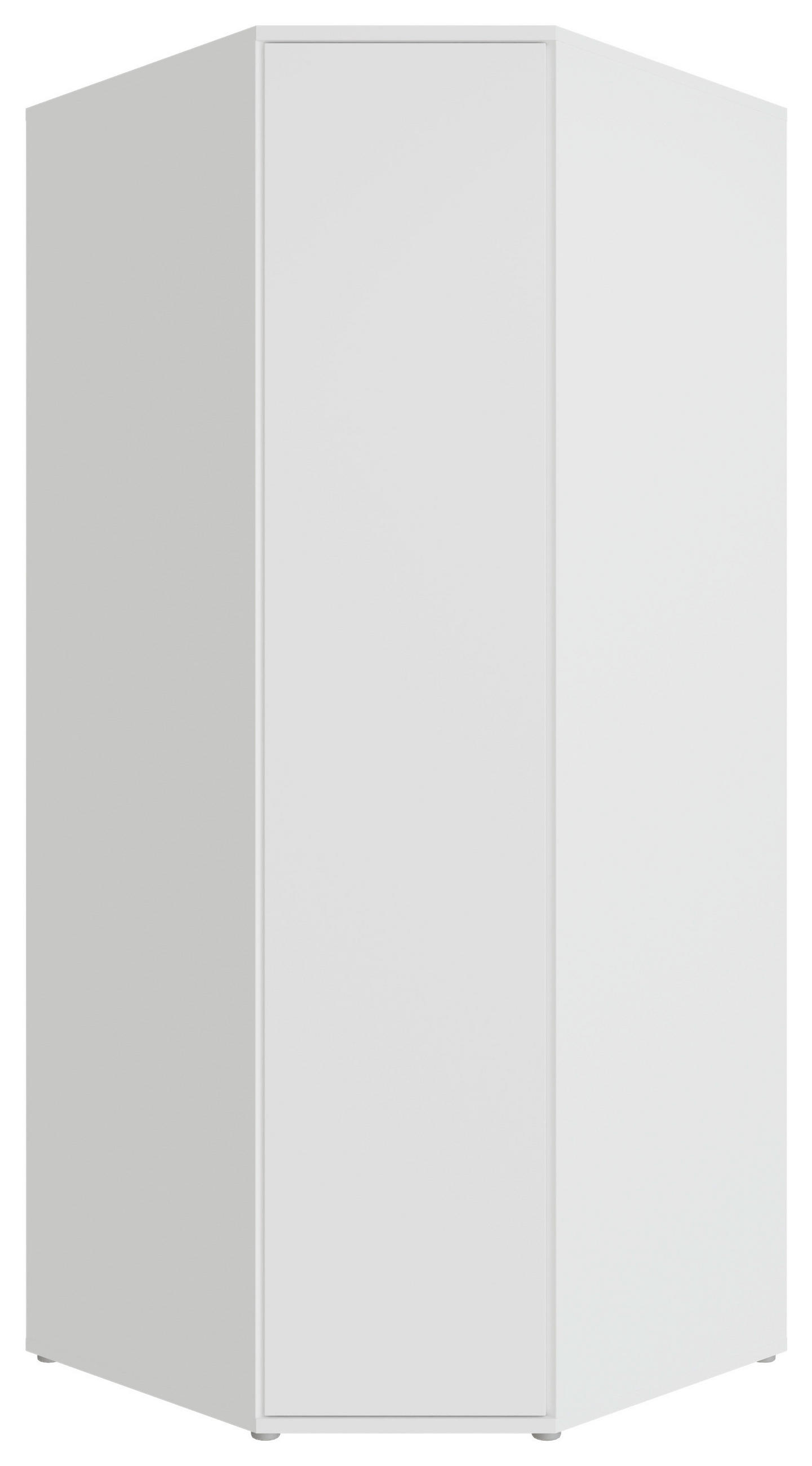 ECKKLEIDERSCHRANK 92/214/92 cm Weiß  - Weiß, Trend, Holzwerkstoff (92/214/92cm) - Carryhome