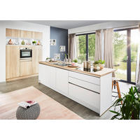 EINBAUKÜCHE UNO  - Eichefarben/Weiß, Design, Holzwerkstoff - Moderano