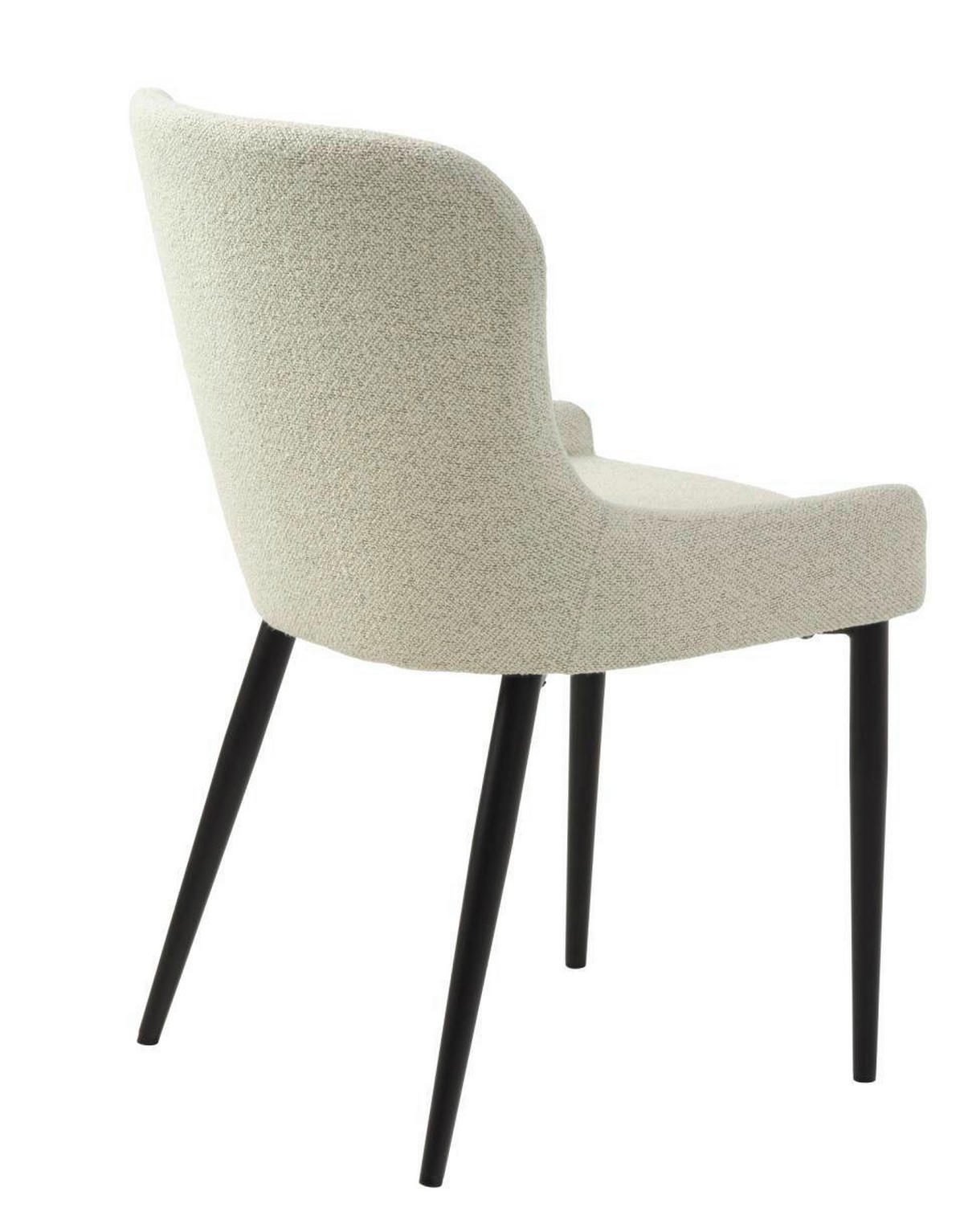 STUHL 2 Stück  in Bouclé Textil  - Schwarz/Weiß, MODERN, Textil/Metall (52/82/60cm) - Livetastic