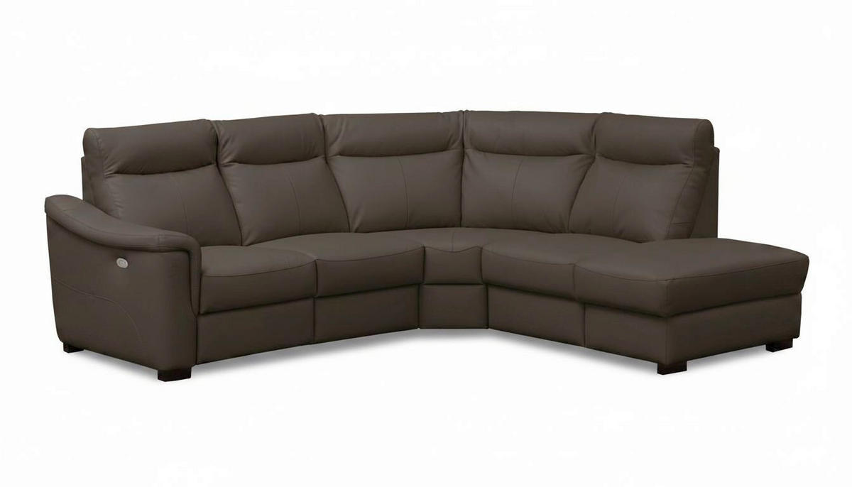 ECKSOFA Echtleder Dunkelbraun  - Wengefarben/Dunkelbraun, Design, Leder/Holz (260/229cm) - Livetastic