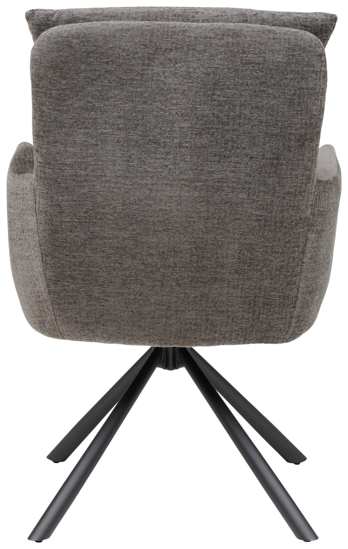 ARMLEHNSTUHL  Sitzfläche 180° drehbar Webstoff  - Schwarz/Grau, MODERN, Textil/Metall (57/95/65cm) - MID.YOU