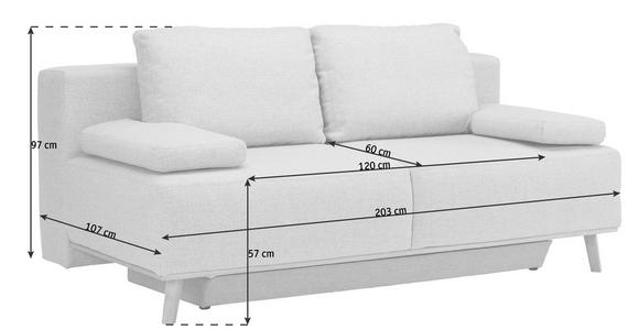 BOXSPRINGSOFA Blau, Grau  - Blau/Grau, Design, Holz/Textil (203/97/107cm) - Dieter Knoll