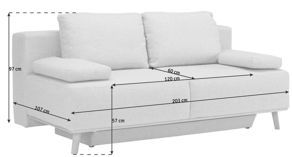 BOXSPRINGSOFA in Grau  - Grau, Design, Holz/Textil (203/97/107cm) - Dieter Knoll