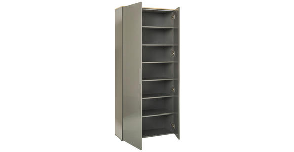 GARDEROBENSCHRANK 83,1/187,2/35,1 cm - Grau Hochglanz/Anthrazit, Design, Holzwerkstoff (83,1/187,2/35,1cm) - Carryhome