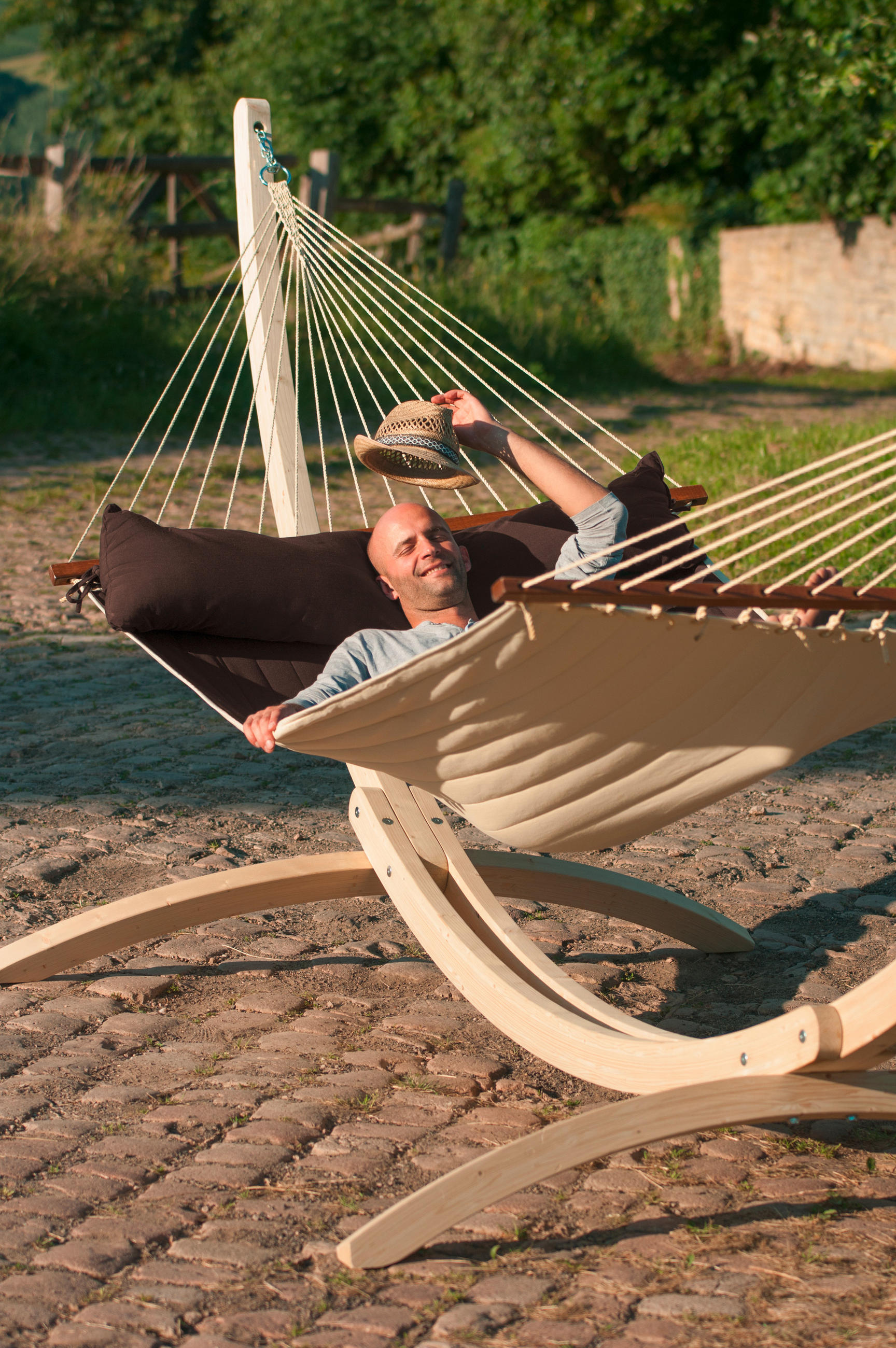 HÄNGEMATTE kingsize bar outd.  - Dunkelbraun, KONVENTIONELL, Holz/Textil (140/400cm) - La Siesta