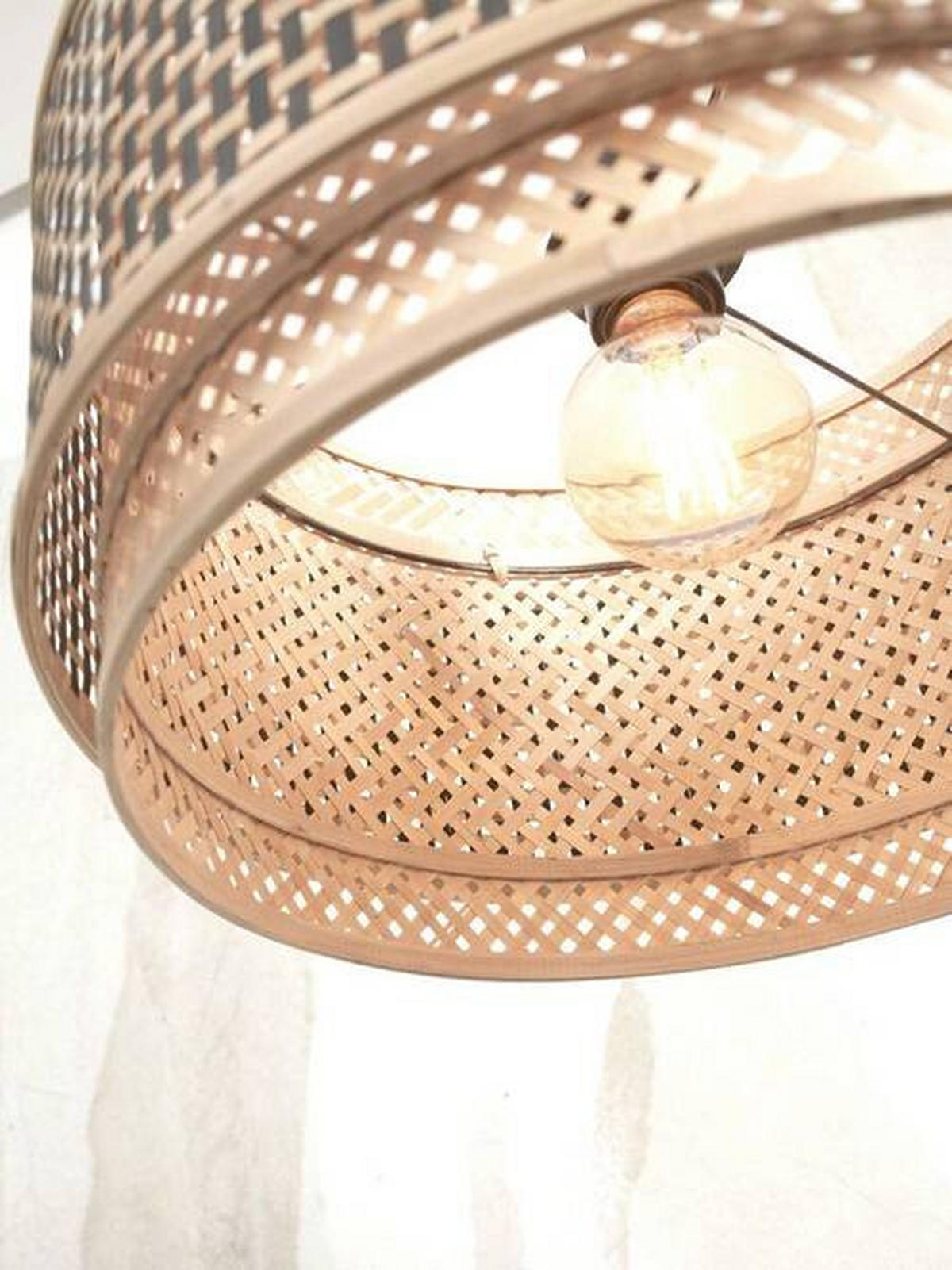 TAKLAMPA GOOD&MOJO  40/25 cm  - svart/naturfärgad, Trend, trä (40/25cm) - Good & Mojo