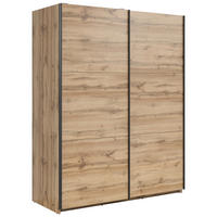 SCHWEBETÜRENSCHRANK  in Eiche Wotan  - Anthrazit/Eiche Wotan, MODERN, Holzwerkstoff/Metall (153,5/195,5/60cm) - MID.YOU