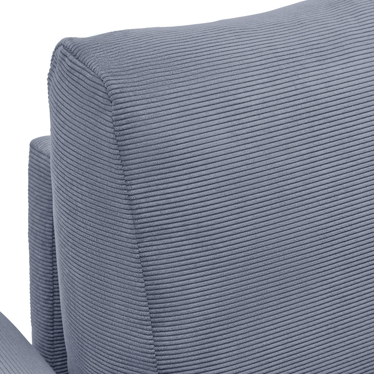 2-SITZER-SOFA Cord Blaugrau  - Blaugrau/Schwarz, Modern, Holz/Textil (150/85/92cm) - MID.YOU