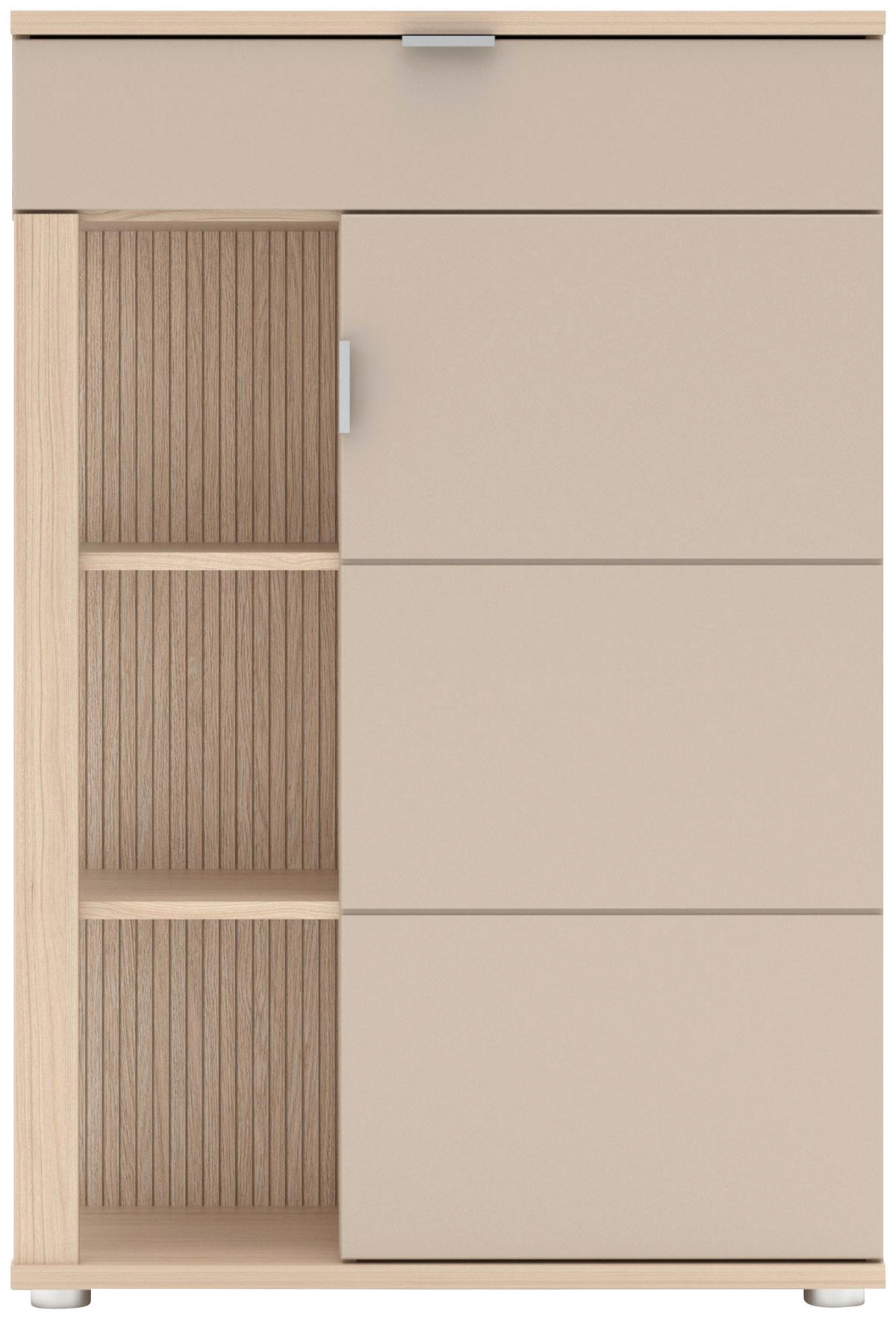 OMARA ZA ČEVLJE barve hrasta, kašmir - barve kroma/črna, Design, kovina/leseni material (80/119/38cm) - Stylife