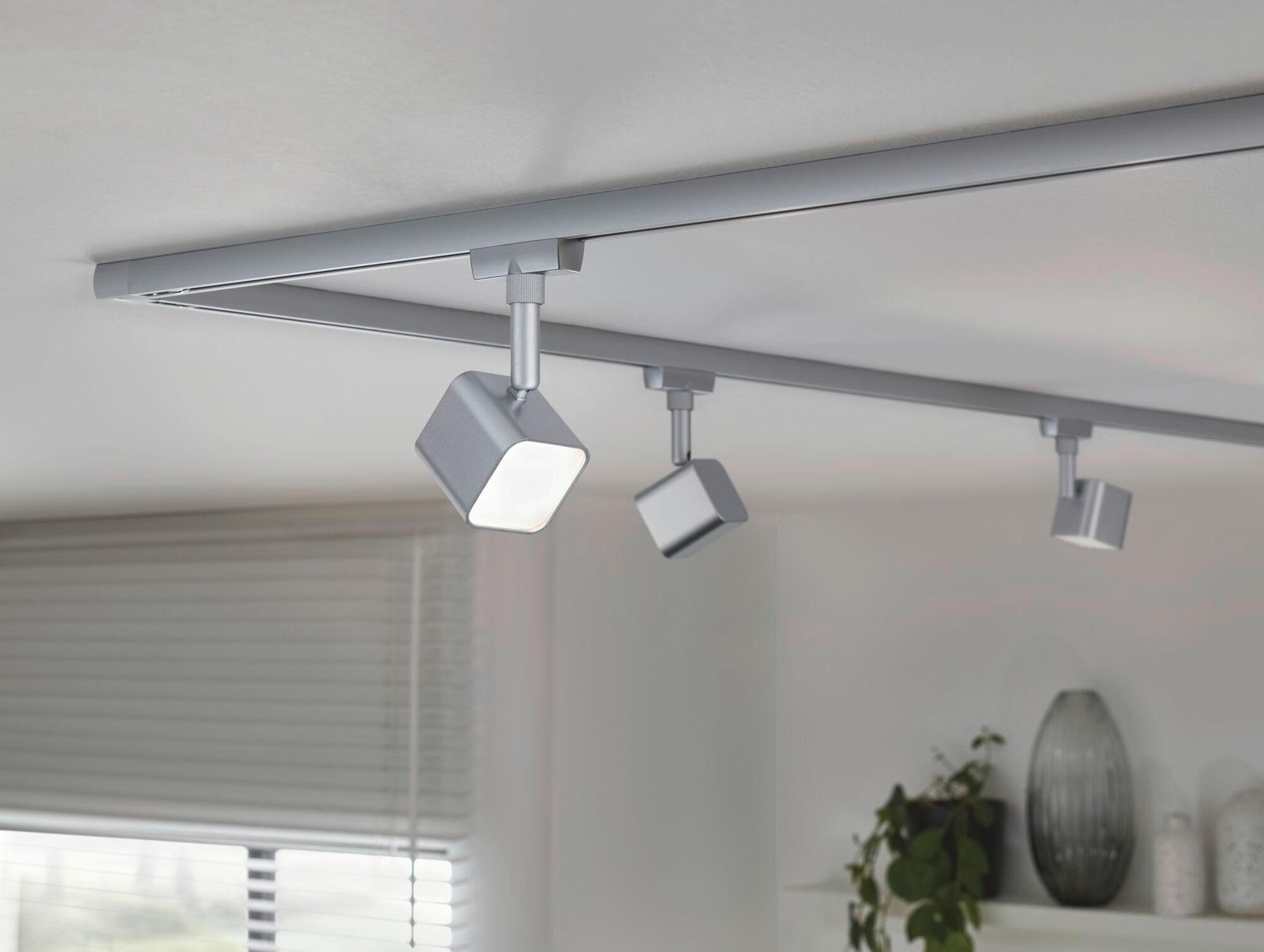 SCHIENENSYSTEM-STRAHLER Muri 5,0/5,0/14,0 cm   - Chromfarben, Design, Glas/Metall (5,0/5,0/14,0cm) - Paulmann