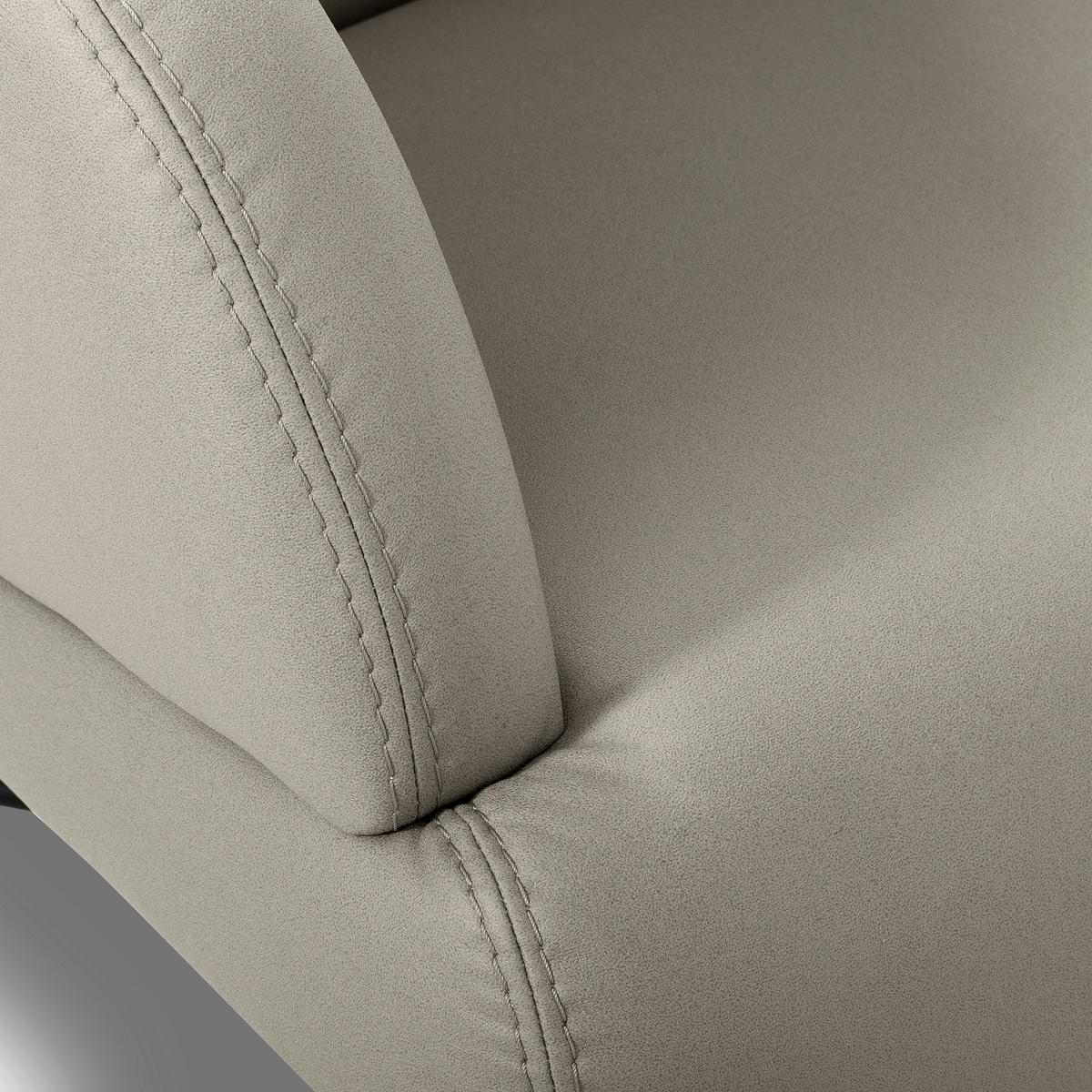 SESSELSET Lederlook Grau  - Beige/Grau, Design, Textil/Metall (67/87/74cm) - Livetastic