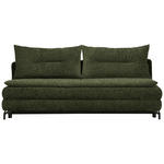SCHLAFSOFA  in Chenille, Plüsch Olivgrün  - Schwarz/Olivgrün, MODERN, Textil/Metall (208/73/92/102cm) - Novel