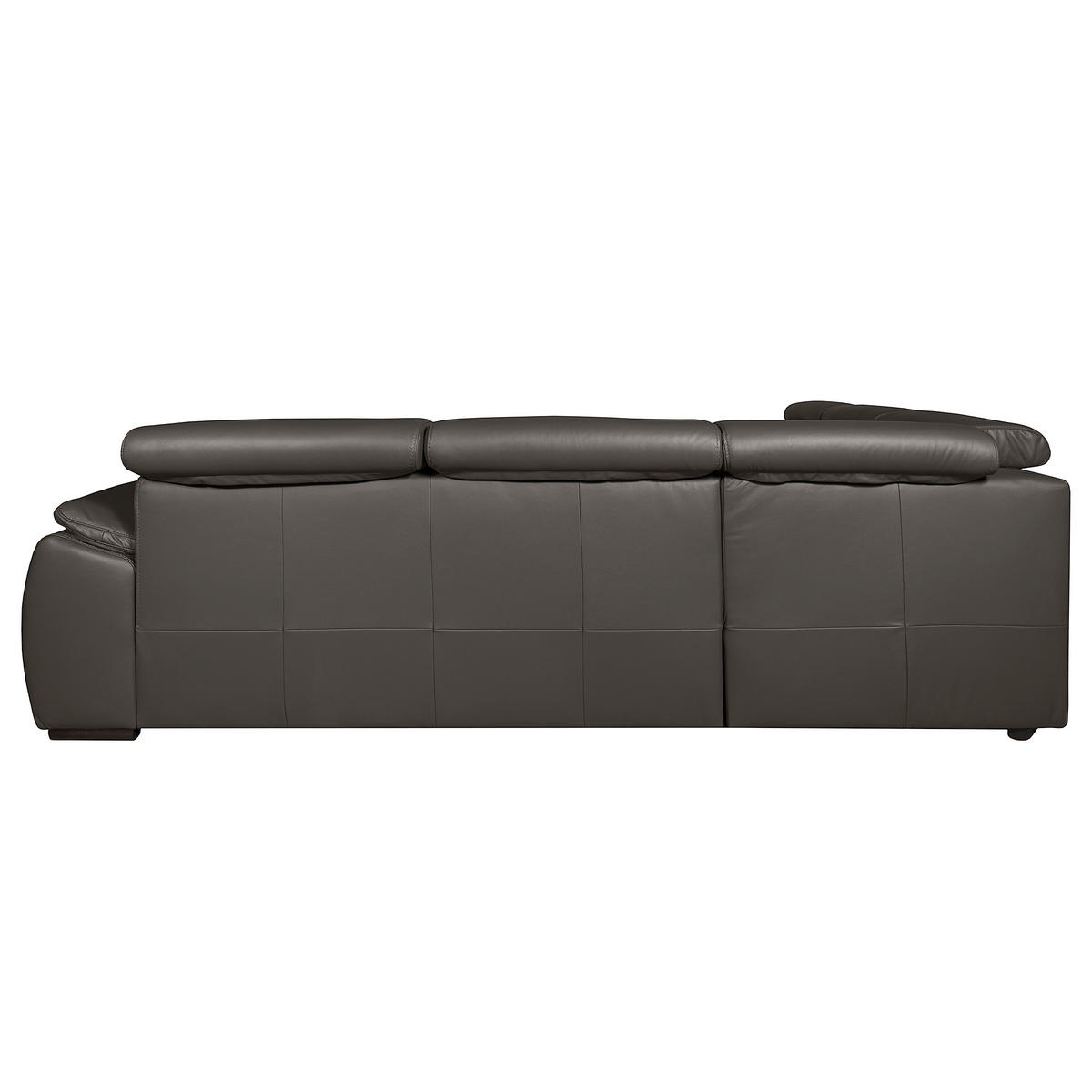 ECKSOFA  in Echtleder Dunkelbraun  - Wengefarben/Dunkelbraun, Design, Leder/Holz (265/265cm) - Livetastic