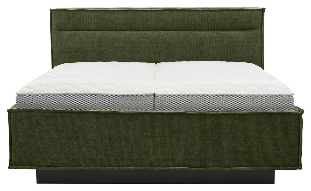 POLSTERBETT gepolstertes Kopfteil, Bettkasten, Lattenroste, Matratzen 180/200 cm  in Olivgrün  - Schieferfarben/Weiß, Design, Textil (180/200cm) - Musterring