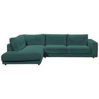 ECKSOFA in Cord Grün  - Schwarz/Grün, Design, Kunststoff/Textil (224/325cm) - Hom`in